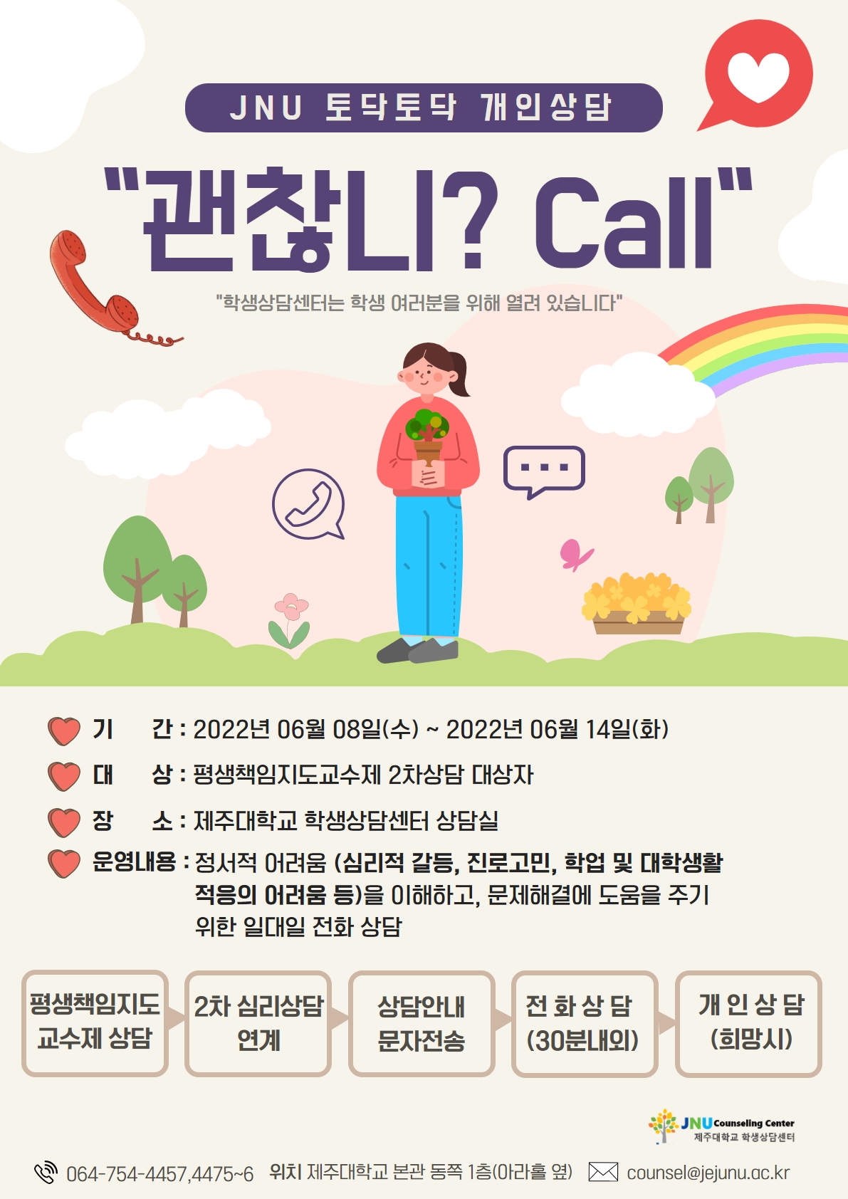 "괜찮니?CALL" 전화상담 운영 안내